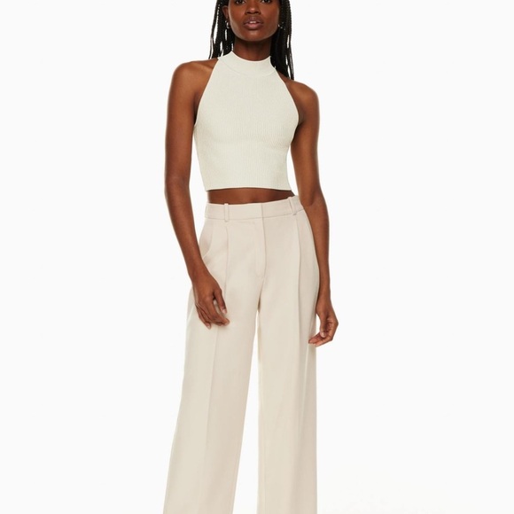 ARITZIA BABATON Sculpt Knit halter neck Cropped Tank M size - Picture 2 of 9